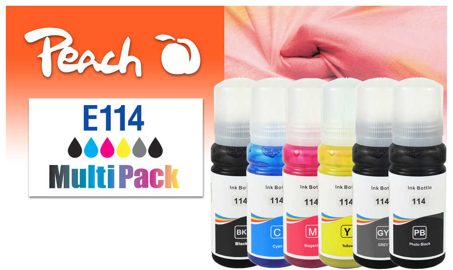 Peach 321706 cartuccia d'inchiostro 6 pz Compatibile Resa standard Nero, Ciano, Grigio, Magenta, Giallo