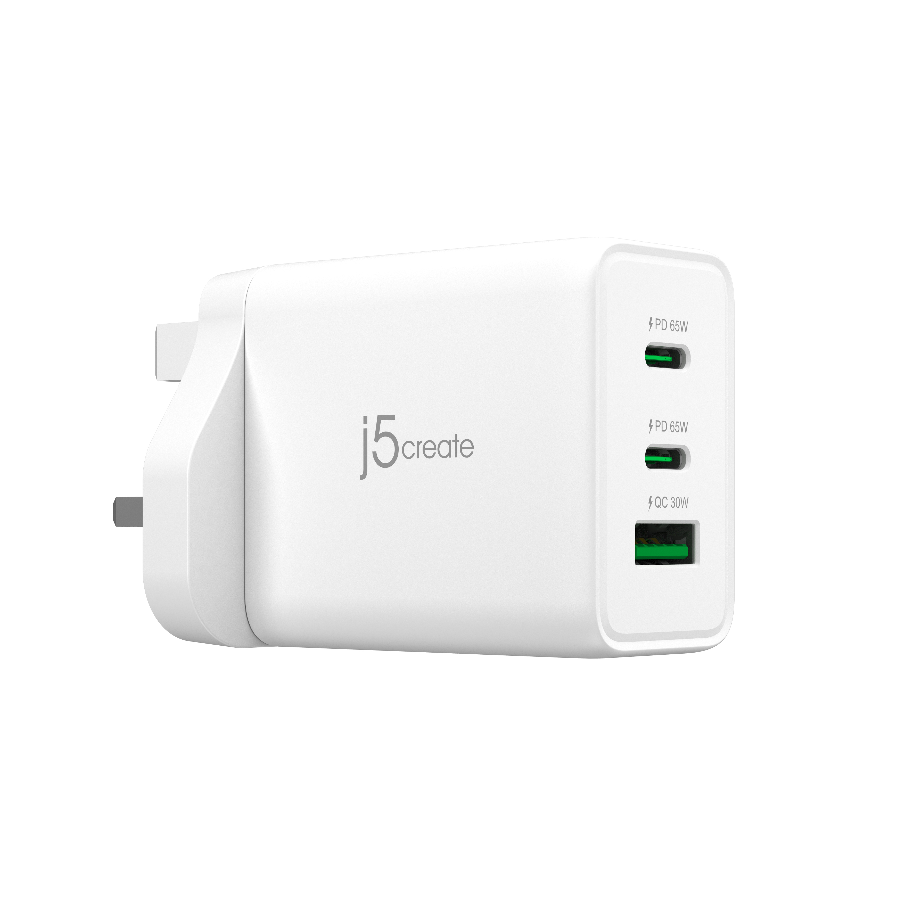 j5create JUP3365F-FN Chargeur 65W GaN USB-C® 3 ports - UK