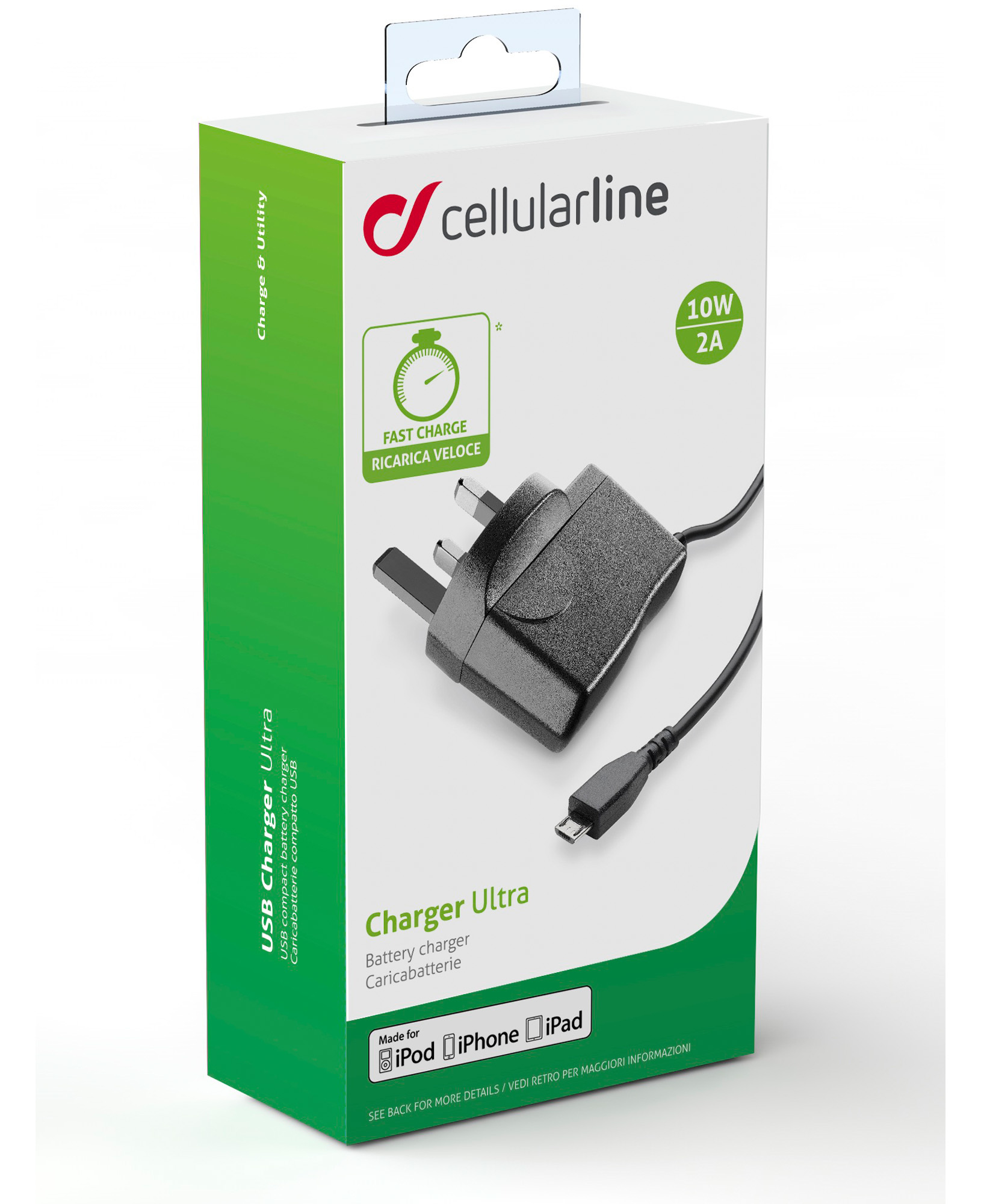 Cellularline Charger with Micro USB Cable - UK Plug – image 3