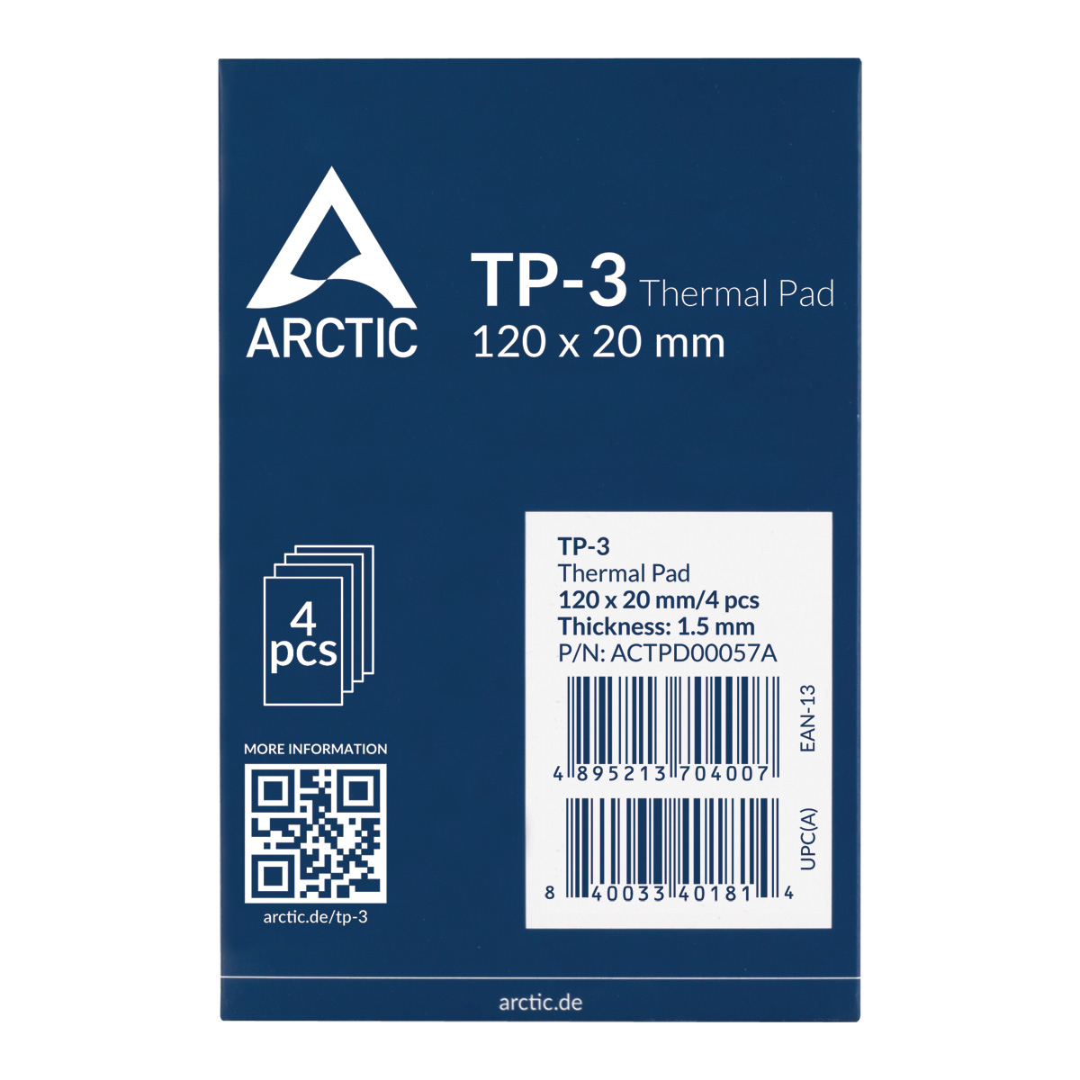 ARCTIC Thermal Pad TP-3 120*20mm (1,5mm) 4erPack
