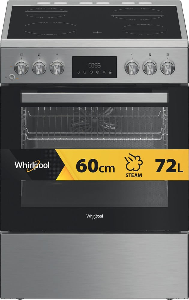 Whirlpool W6V8LCSX Freestanding cooker Electric Ceramic hob Stainless steel