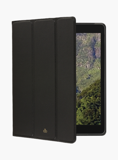 dbramante1928 Milan - Flip cover for tablet - full-grain pebbled leather - night black - 10.2" - for Apple 10.2-inch iPad (9th generation)