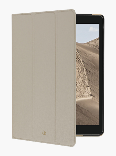 dbramante1928 Milan - Flip cover for tablet - full-grain pebbled leather - sand dune - 10.2" - for Apple 10.2-inch iPad (9th generation)