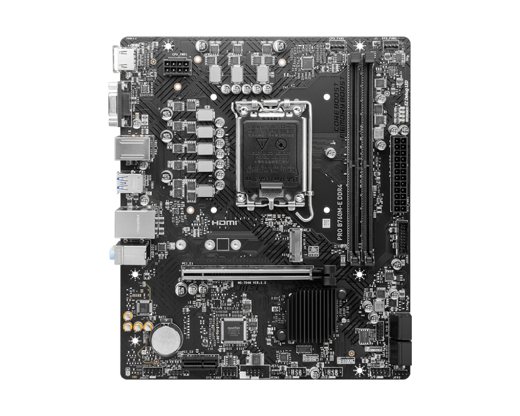 Tarjeta Madre MSI PRO B760M-E DDR4 - Socket 1700 - 2x DDR4 - 2133/3800/4800 MHz - HDMI - VGA - USB 2.0 - Micro ATX - PRO B760M-E DDR4 Tarjeta Madre MSI PRO B760M-E DDR4 - Socket 1700 - 2x DDR4 - 2133/3800/4800 MHz - HDMI - VGA - USB 2.0 - Micro ATX - PRO B760M-E DDR4