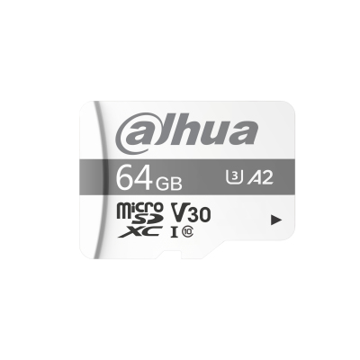 DHI-TF-P100/64 GB DAHUA TFP100/64 GB Dahua Memoria Micro SD de 64 GB UHSI/ C10/U3/V30/A2/ Velocidad de Lectura 100 MB/s/ Velocidad de Escritura de 38 MB/s/ Especializada para Videovigilancia/ DHI-TF-P100/64 GB