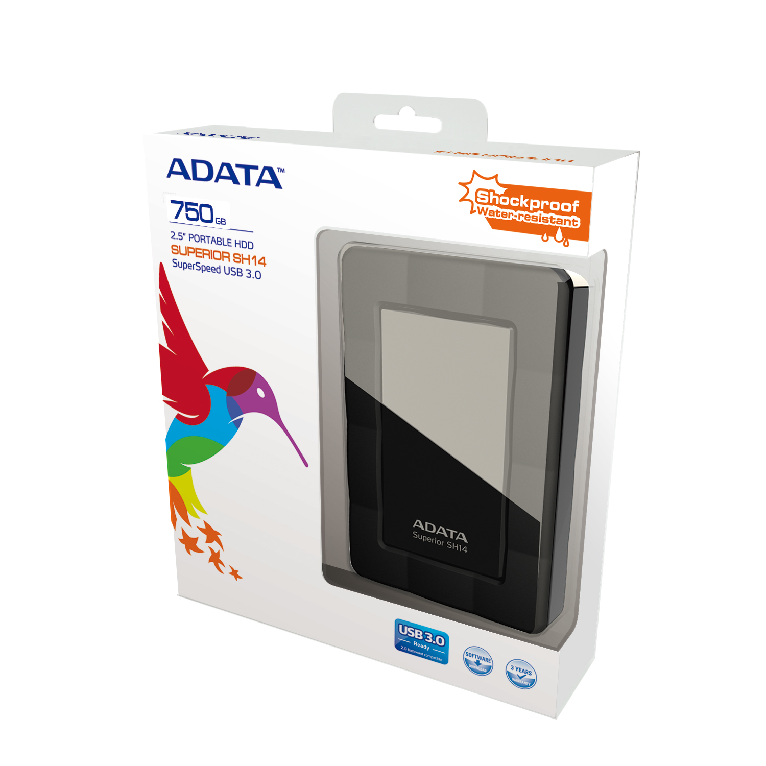 ADATA 750GB SH14 external hard drive 5400 RPM 2.5″ Micro-USB B 3.2 Gen 1 (3.1 Gen 1) Black image 3