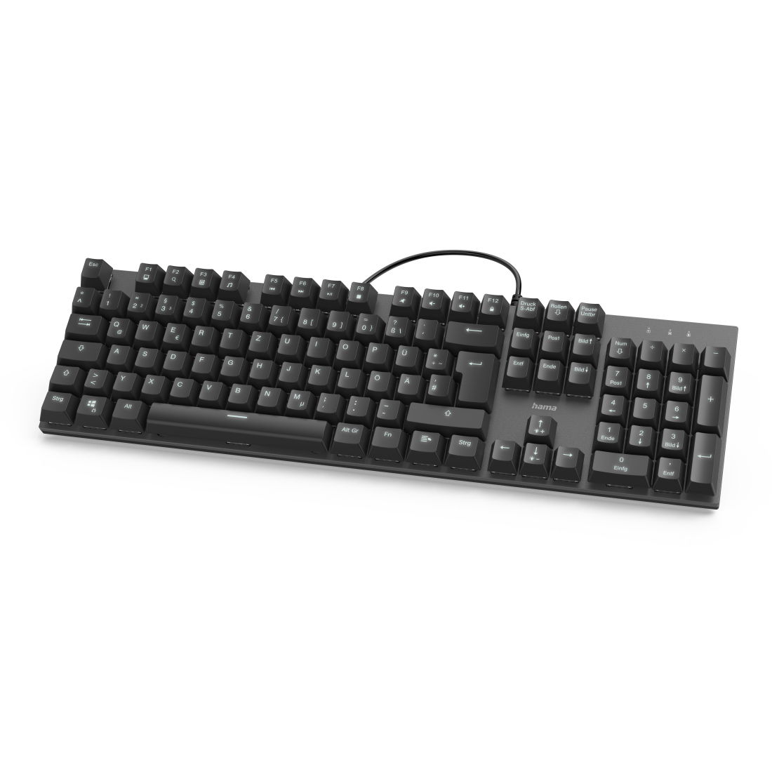 Hama MKC-650 USB Tastatur Deutsch, QWERTZ Schwarz Multimediatasten