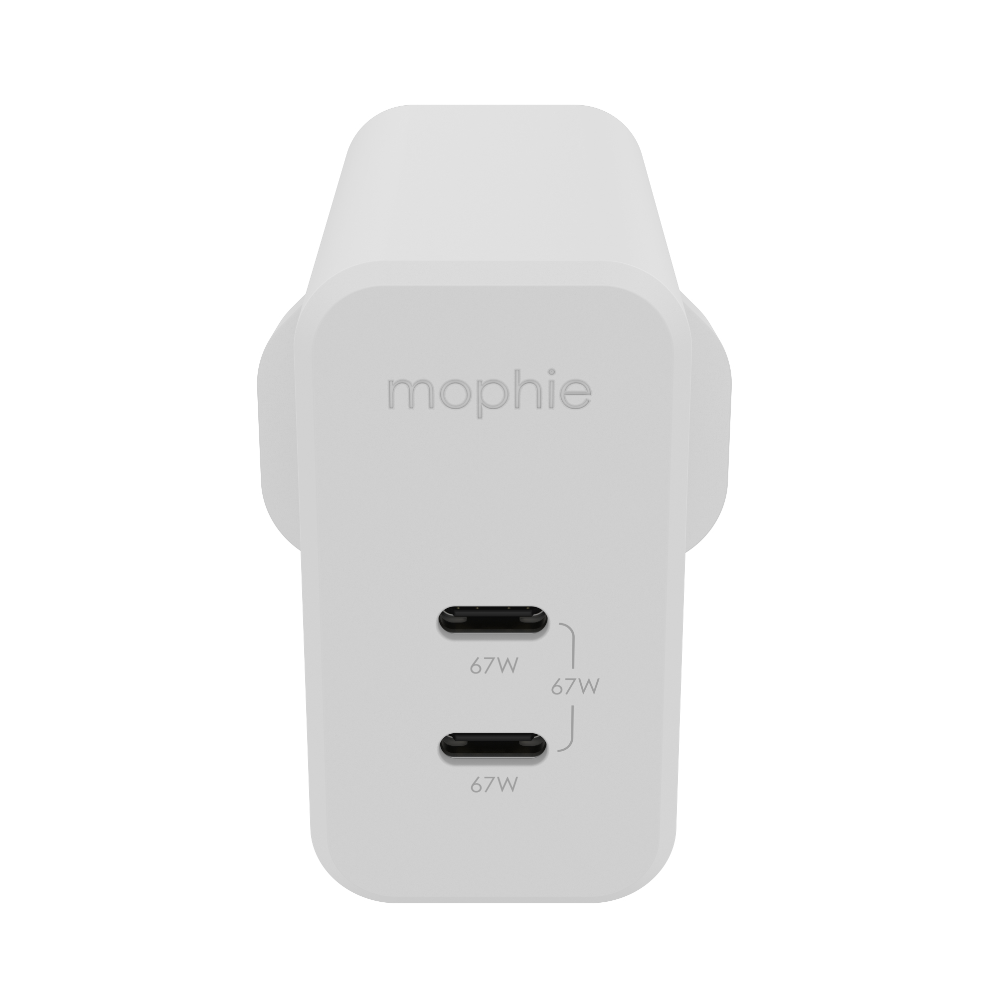MOPHIEWALL ADAPTERUSBCPD DUAL67WGANWHITEUK (2XUSBC)
