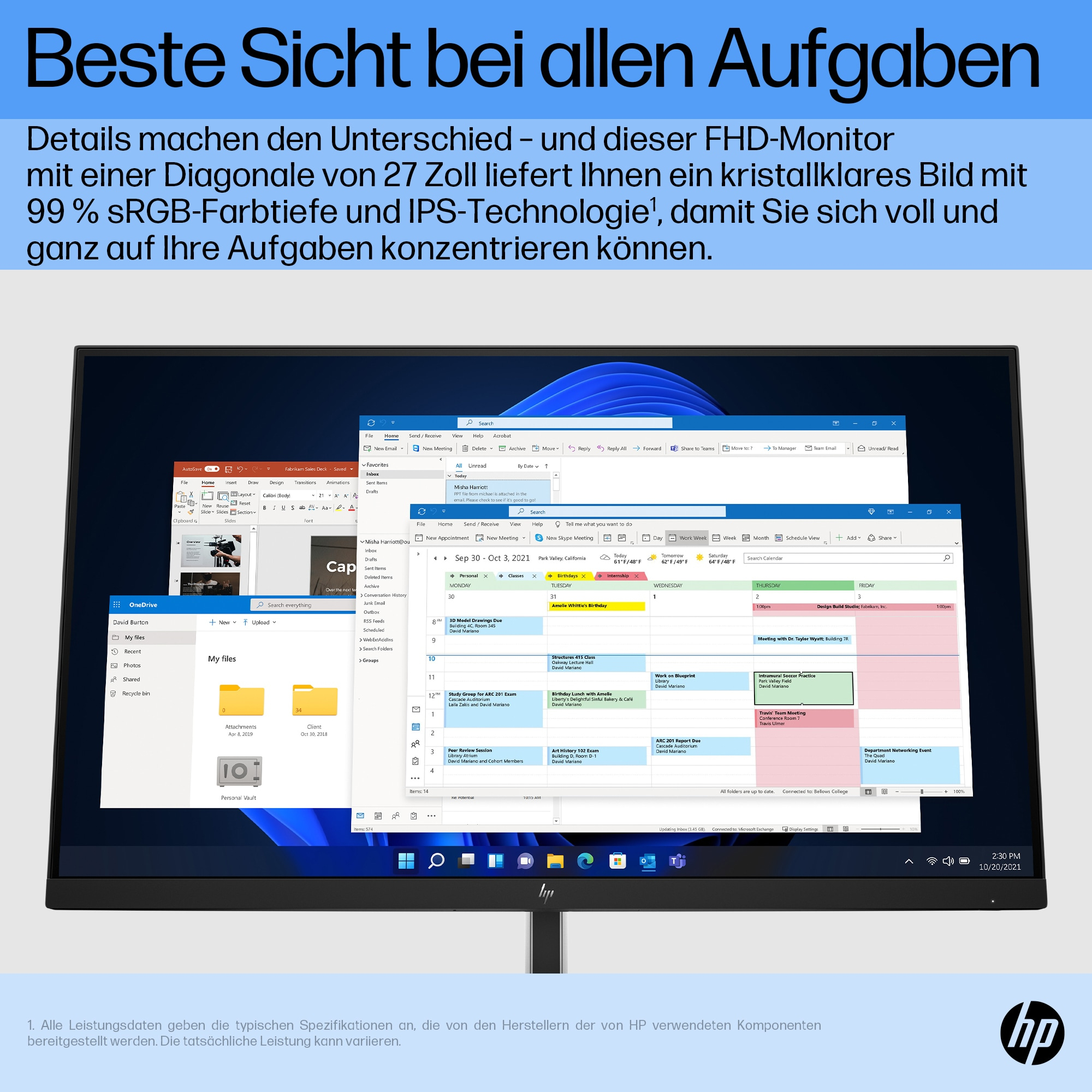 HP E27 G5 IPS FHD 1920x1080 DP/HDMI 250cd