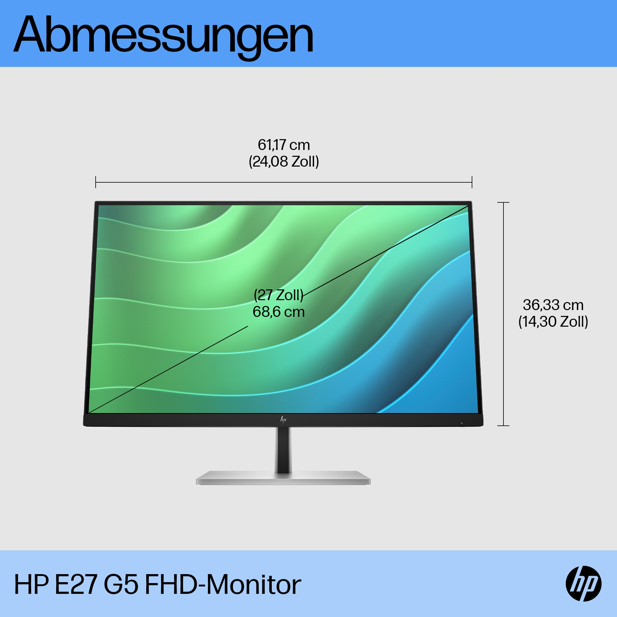 HP E27 G5 IPS FHD 1920x1080 DP/HDMI 250cd
