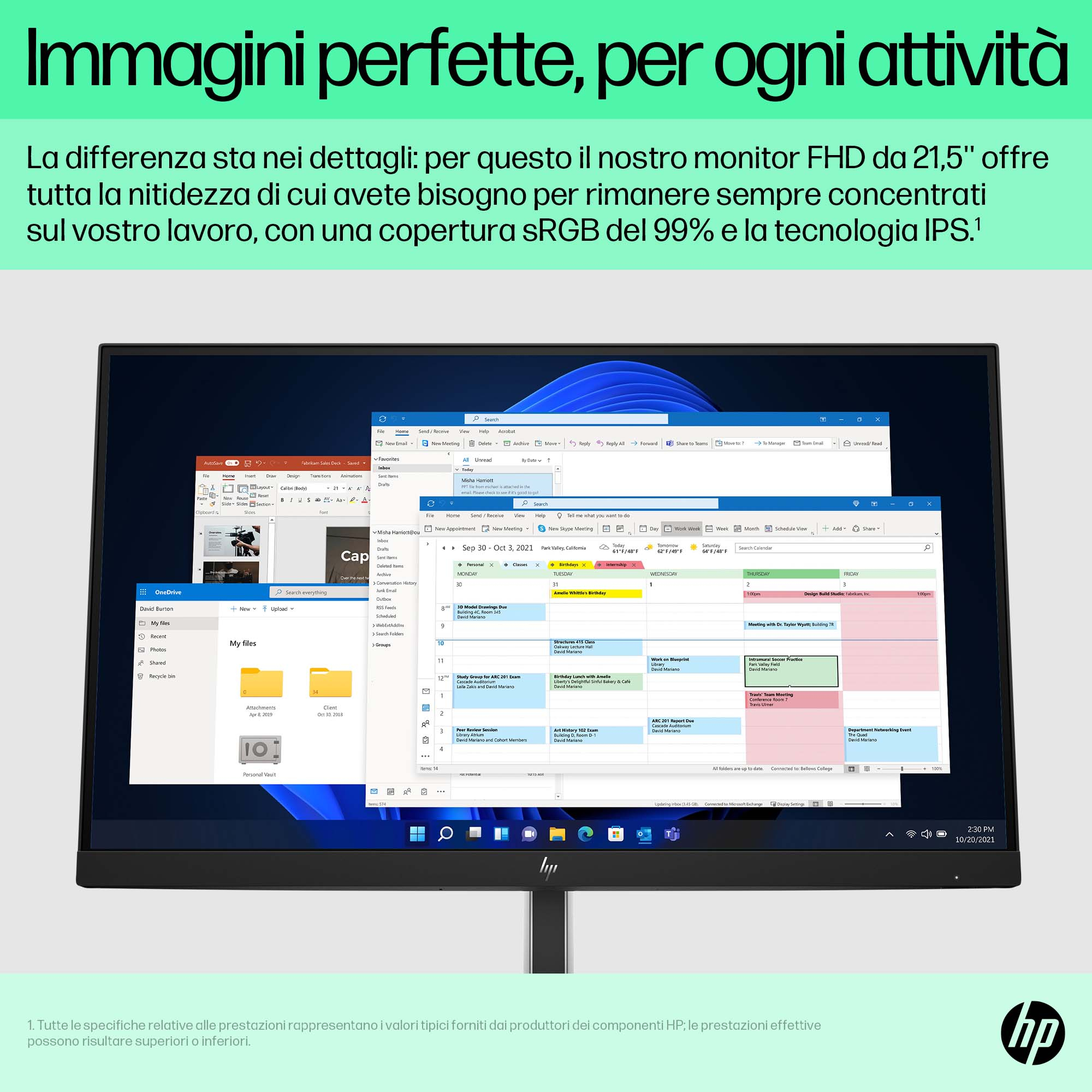 HP E-Series E22 G5 FHD Monitor. Display diagonal: 54.6 cm (21.5"), HD type: Full HD, Display technology: LCD, Display surf