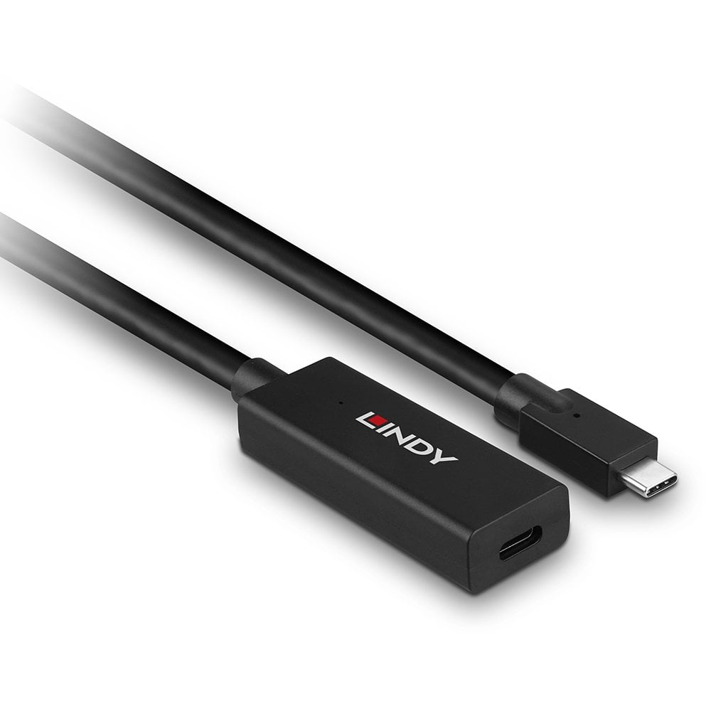 صورة كيبل توسعة USB-C اكتيف ليندي 43364 USB 3.2 Gen 2 بطول 5 أمتار أسود