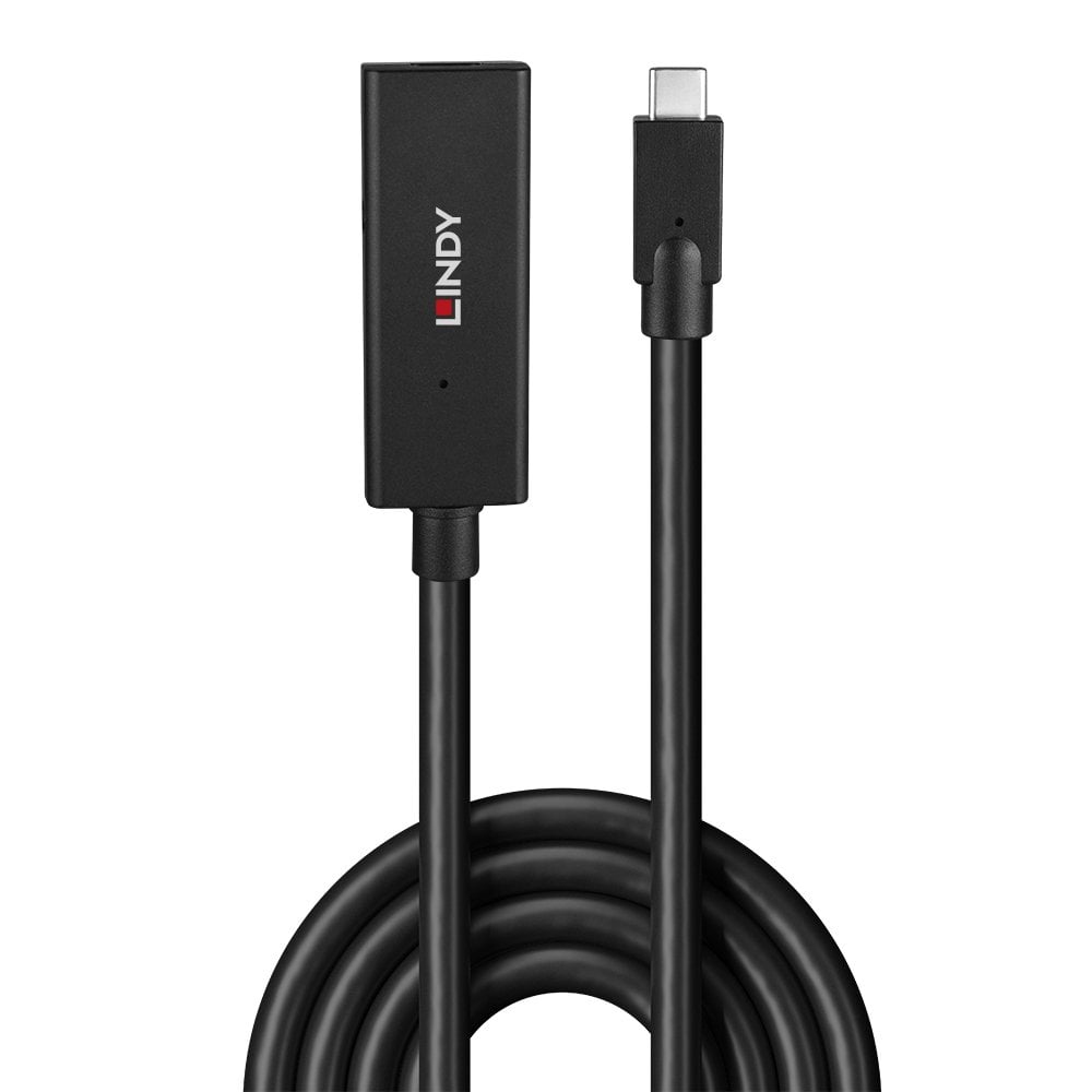 صورة كيبل توسعة USB-C اكتيف ليندي 43364 USB 3.2 Gen 2 بطول 5 أمتار أسود