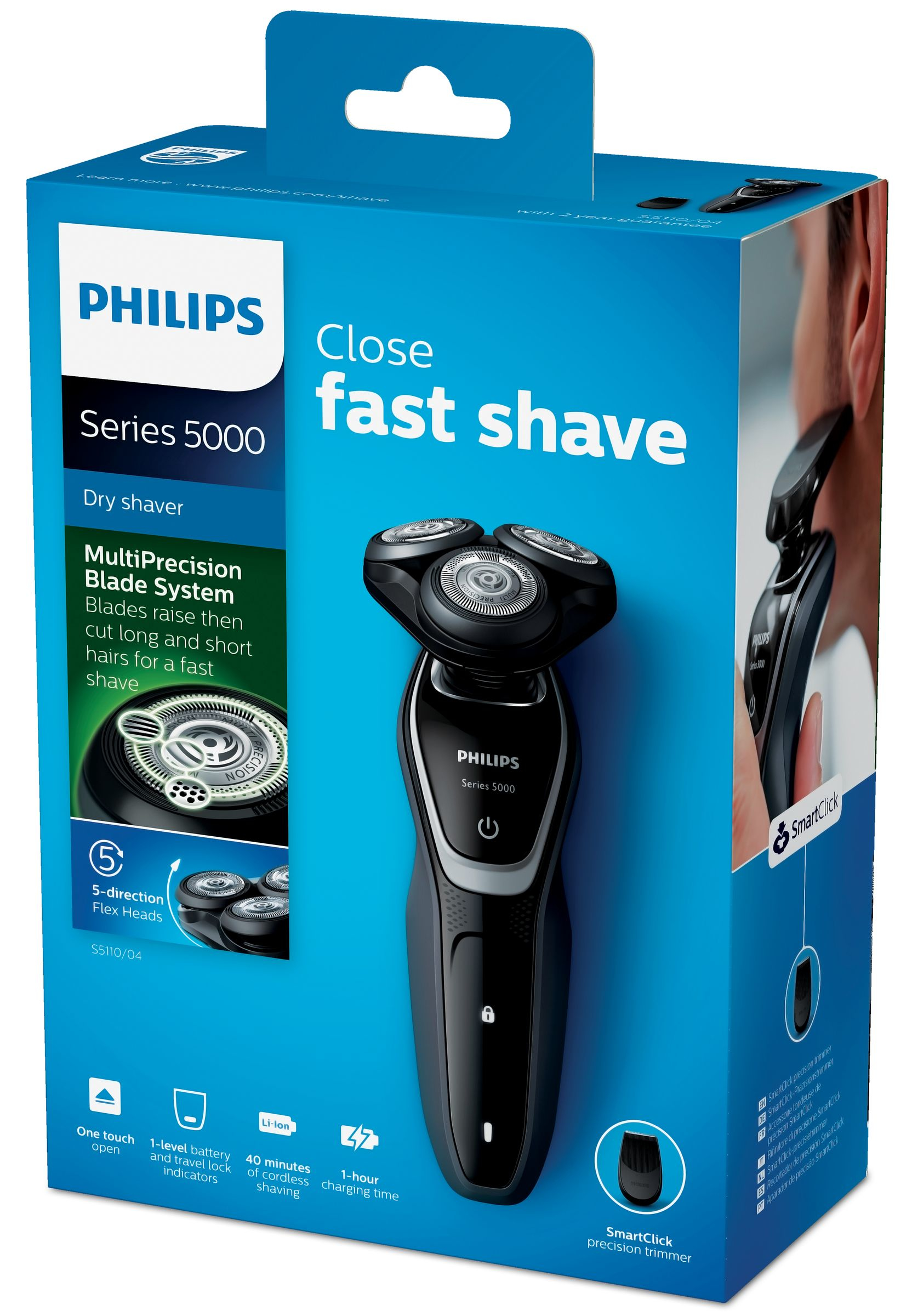 Philips SHAVER Series 5000 S5110/04 men's shaver Rotation shaver Trimmer Black, Grey, White – image 2