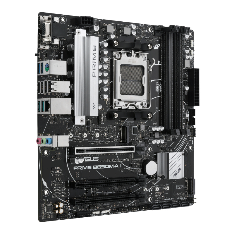 Tarjeta Madre ASUS PRIME B650M-A II-CSM - Socket AM5 - 4x DDR5 - 4800/5200/6400+(OC)MHz - HDMI - VGA - DisplayPort - USB 2.0/3.2 - Micro ATX - PRIME B650M-A II-CSM
