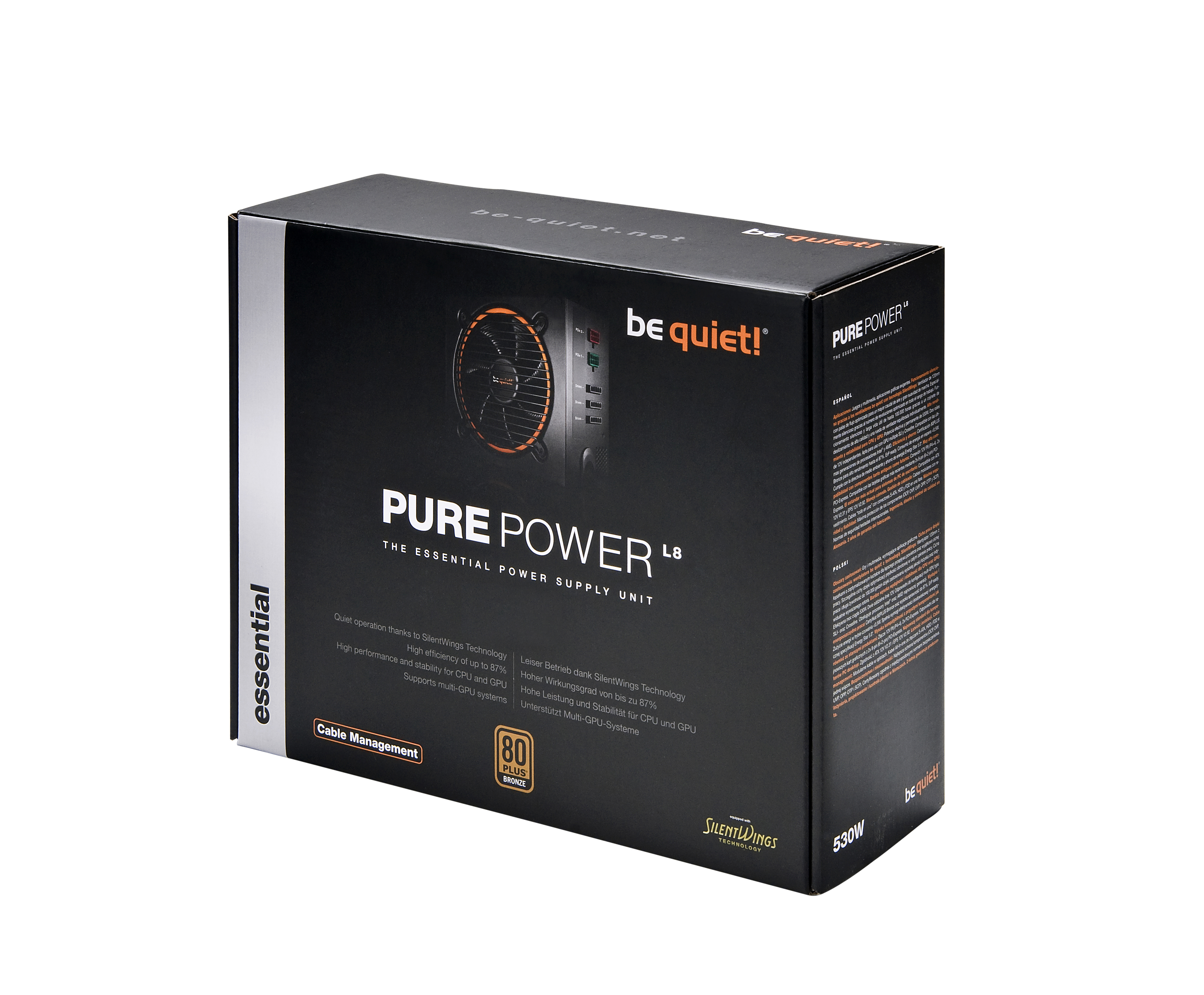 be quiet! Pure Power L8 CM power supply unit 530 W 20+4 pin ATX ATX Black image 4