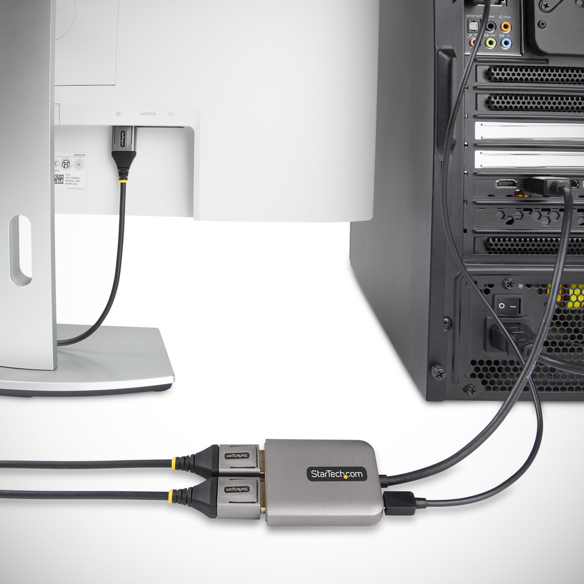 Resim StarTech.com MST14DP122DP 1ft DisplayPort MST Hub, DP 1.4 - 2x DVI Adaptör, 4K 60Hz, USB Güçlü