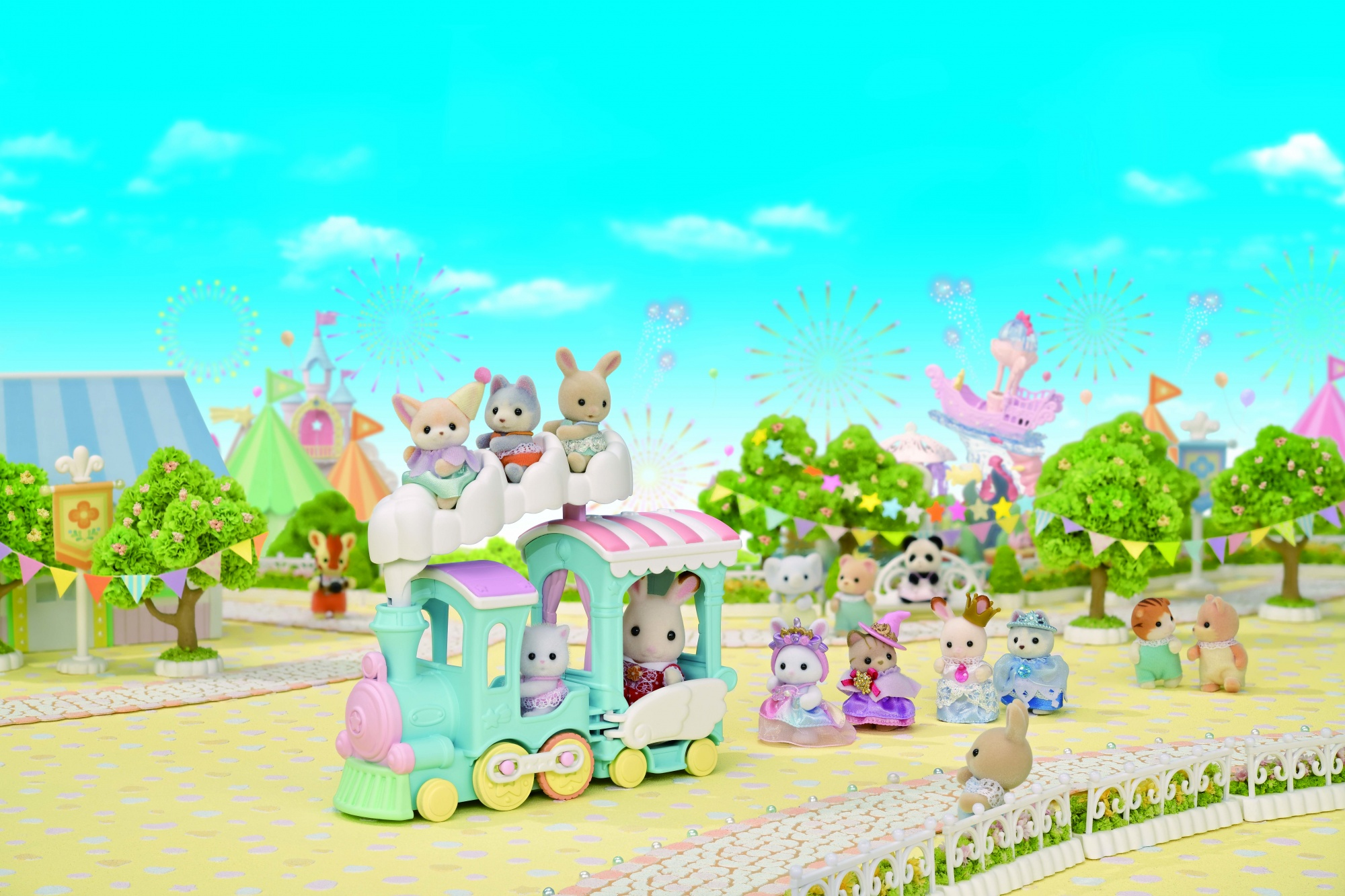 Resim Sylvanian Families Yüzen Bulut Gökkuşağı Treni