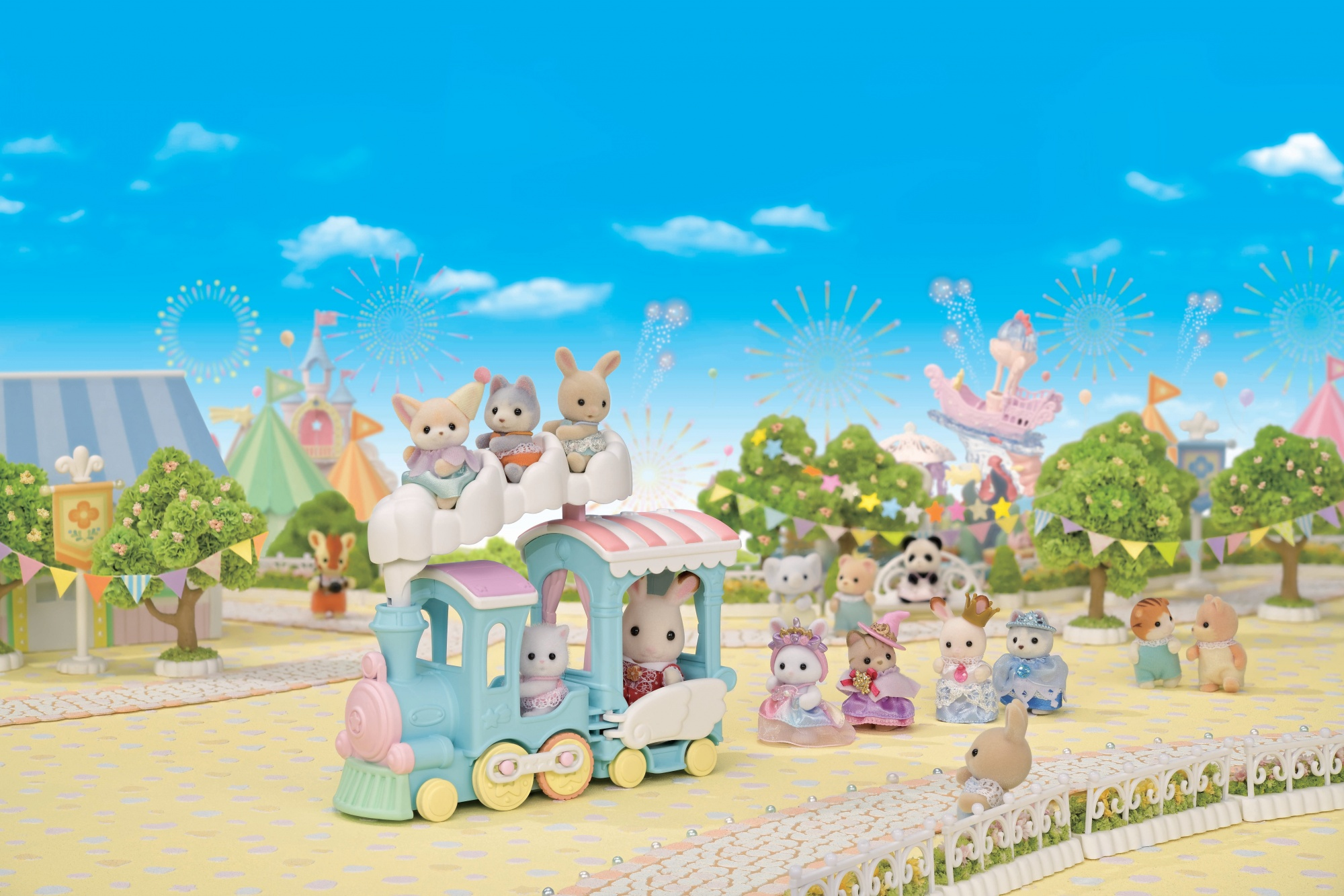 Resim Sylvanian Families Yüzen Bulut Gökkuşağı Treni