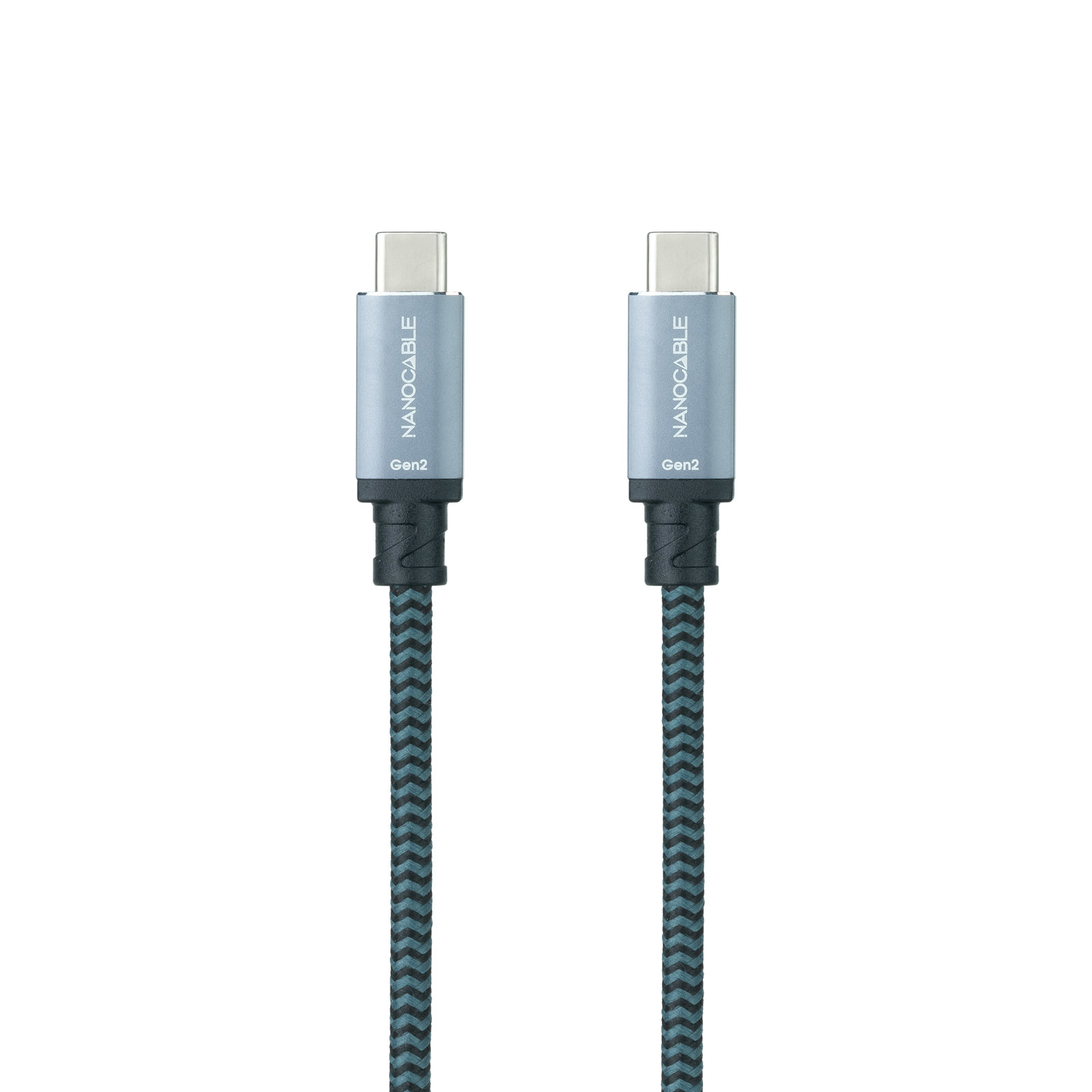 Resim Nanocable 10.01.4102-COMB USB-C - USB-C 3.2 Gen 2 Kablo, 10 Gbps, 100W PD, 2m, Siyah/Gri
