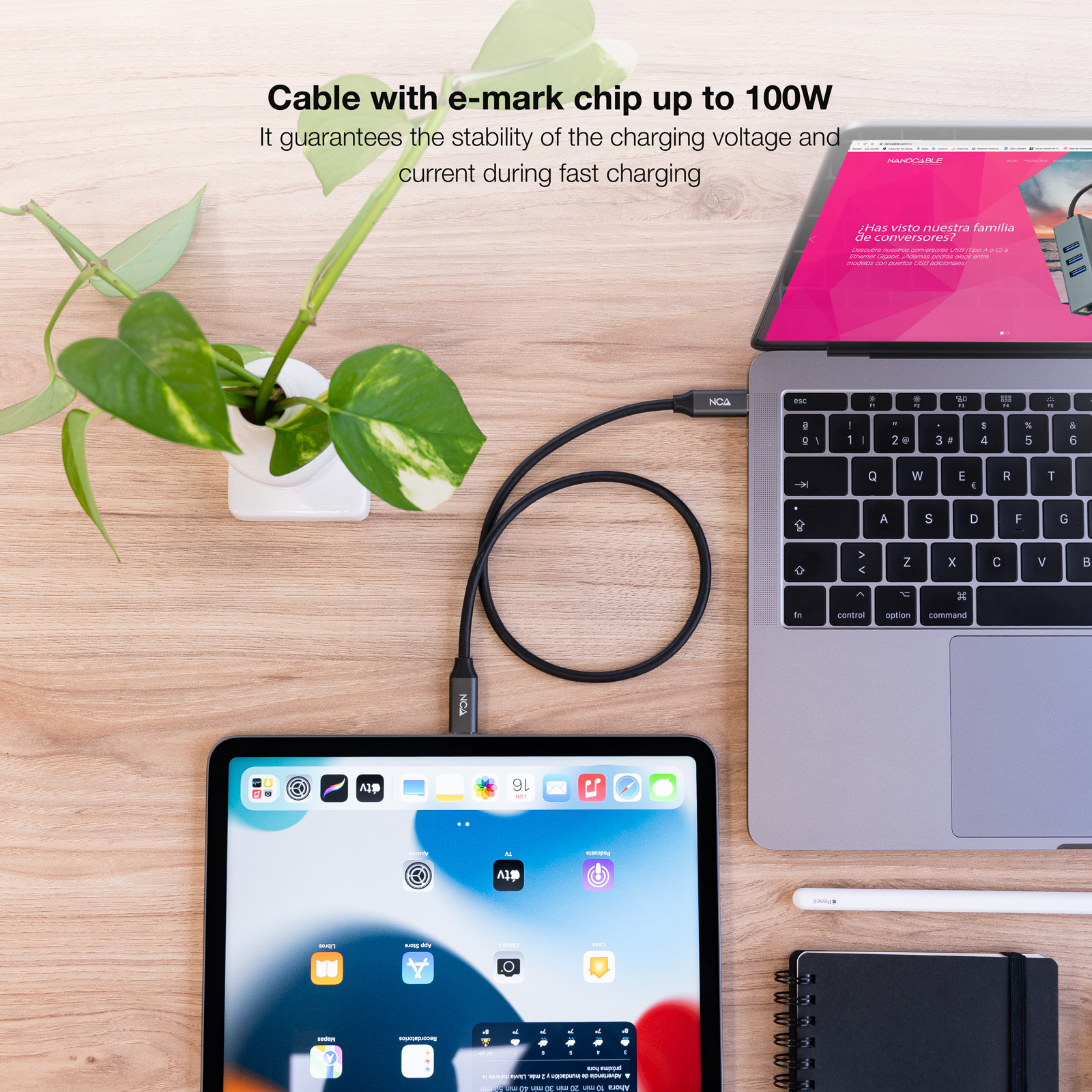 Resim Nanocable 10.01.4302 USB4 Gen 2x2 USB-C Kablo, 2m, Siyah