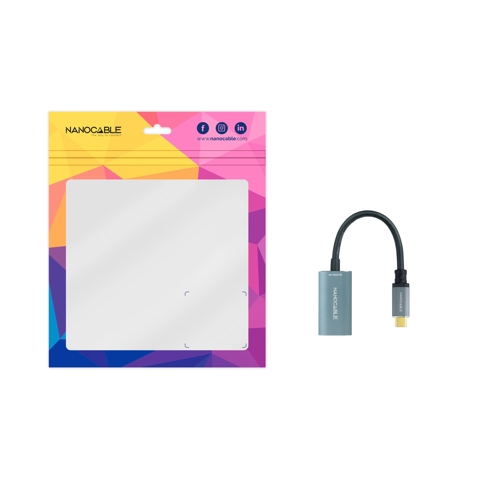 Resim Nanocable 10.16.4104-G USB-C - DisplayPort Adaptör Kablosu, 0.15m, Gri