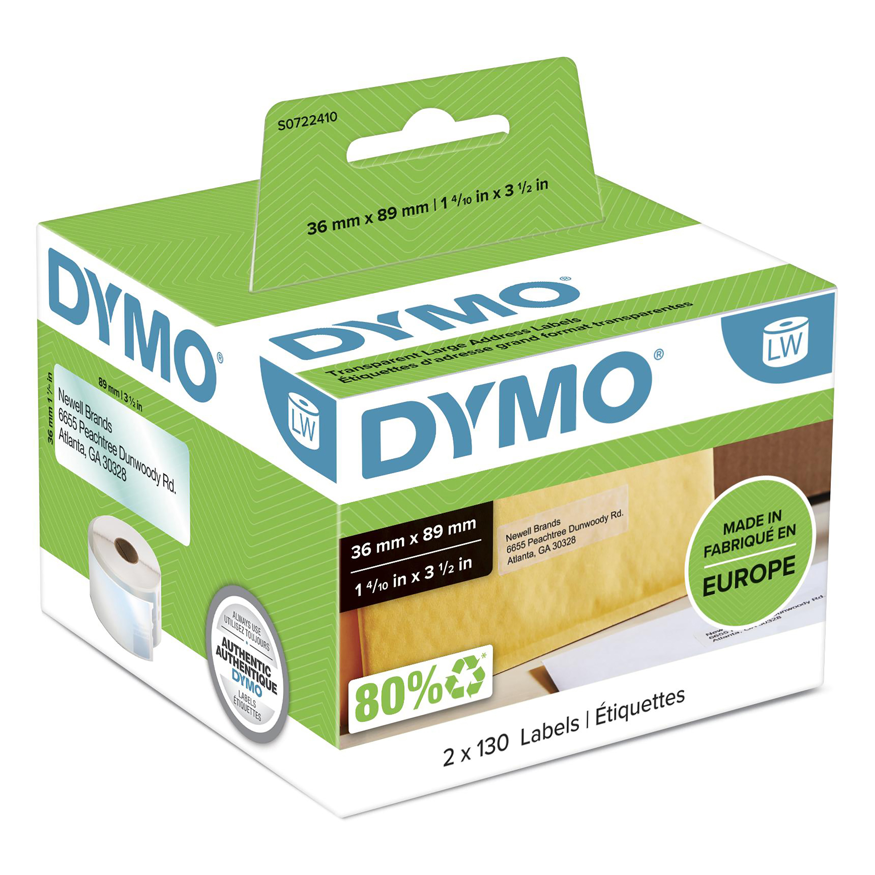 DYMO LW - Suuret osoitetarrat - 36 x 89 mm - S0722410