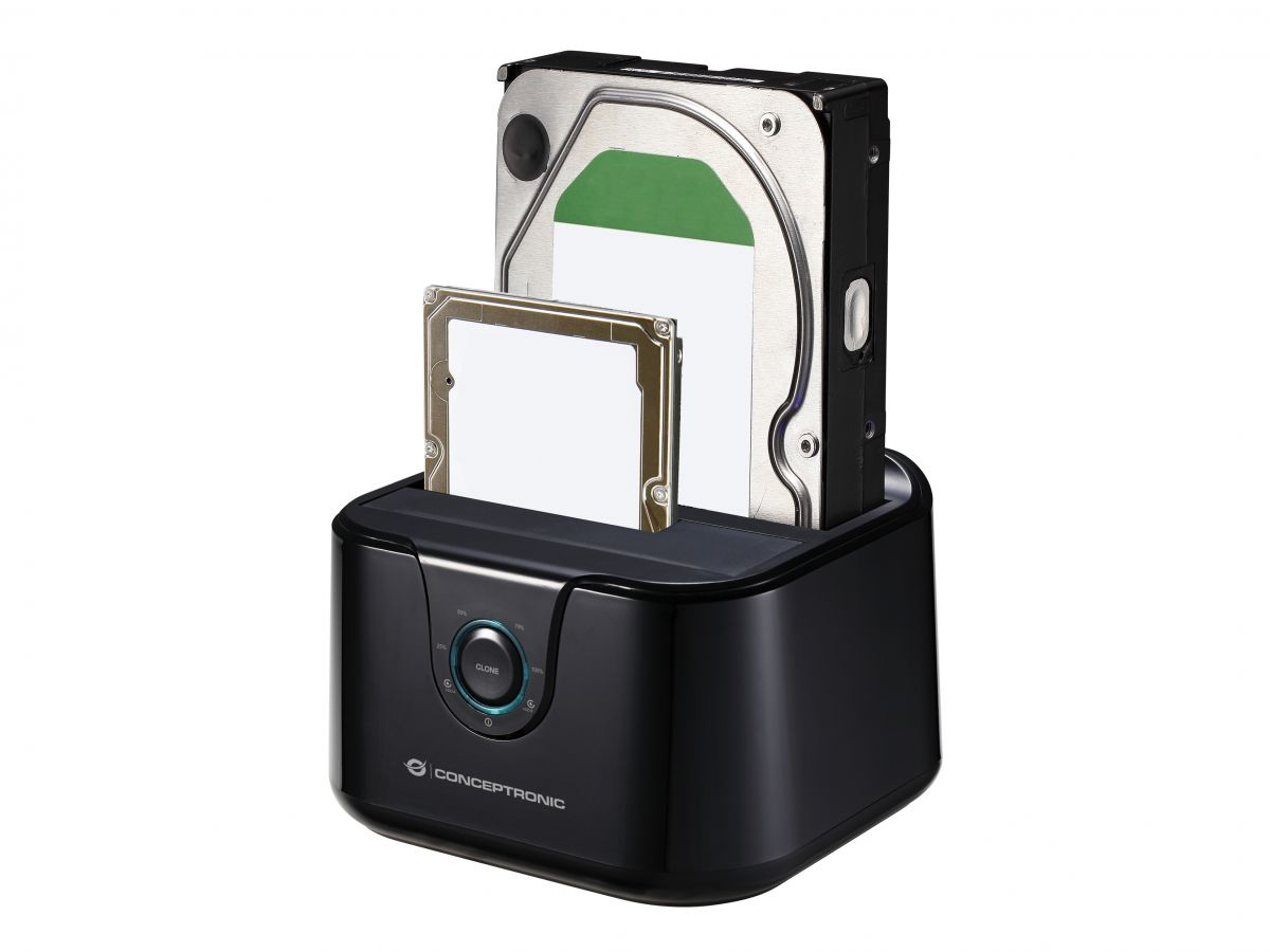 Conceptronic DONN12B storage drive docking station USB 3.2 Gen 1 (3.1 Gen 1) Type-B Black – image 2