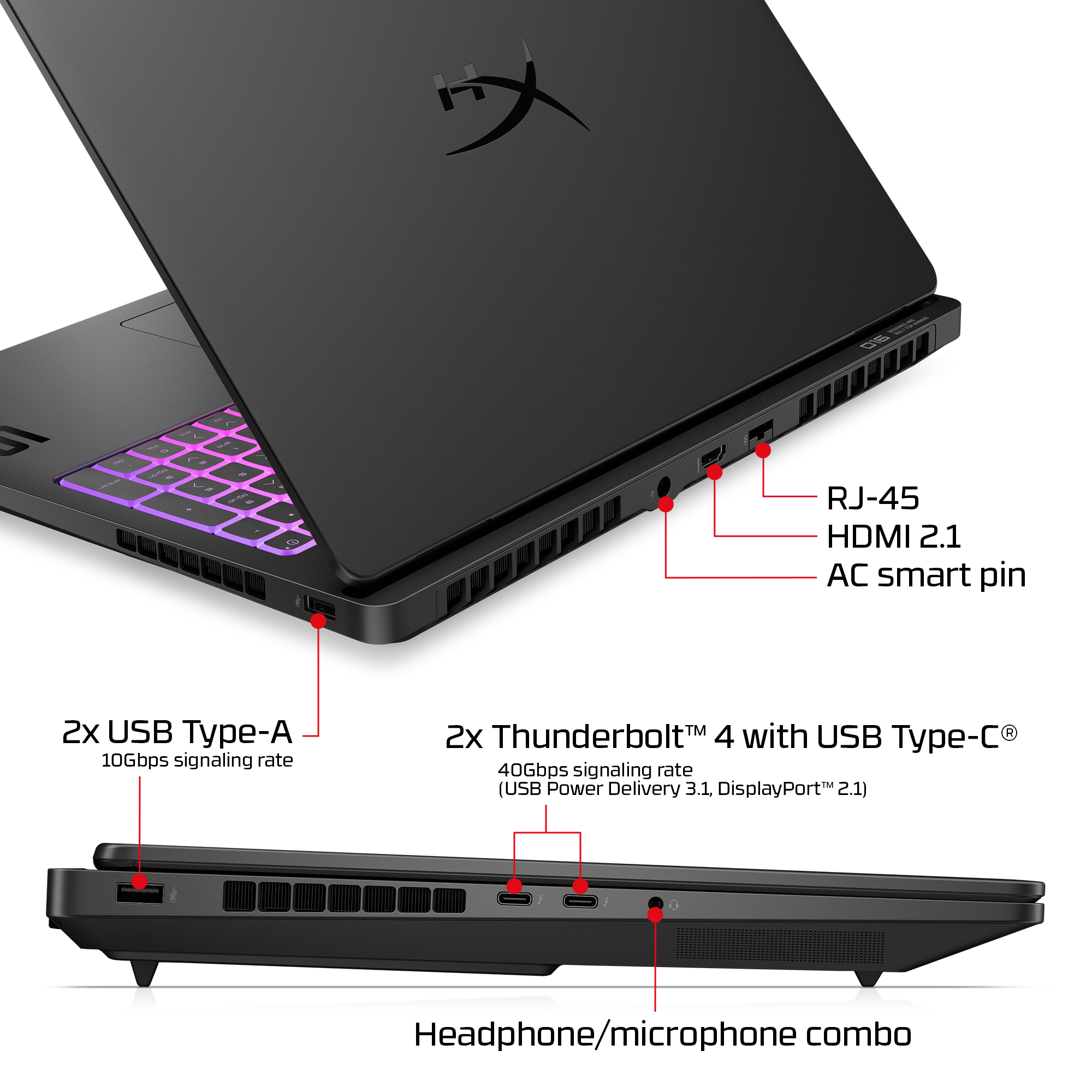 HP HyperX OMEN MAX 16 inch Gaming Laptop PC 16-ak1501na Copilot+ PC AMD Ryzen AI 9 40.6 cm (16″) 2.5K 48 GB DDR5-SDRAM NVIDIA GeForce RTX 5070 Ti Wi-Fi 7 (802.11be) Windows 11 Home Black image 4