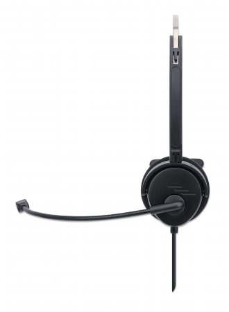 Manhattan Mono On-Ear Headset (USB), Microphone Boom (padded), Retail Box Packaging, Adjustable Headband, In-Line Volume Control, Ear Cushion, USB-A for both so – image 4