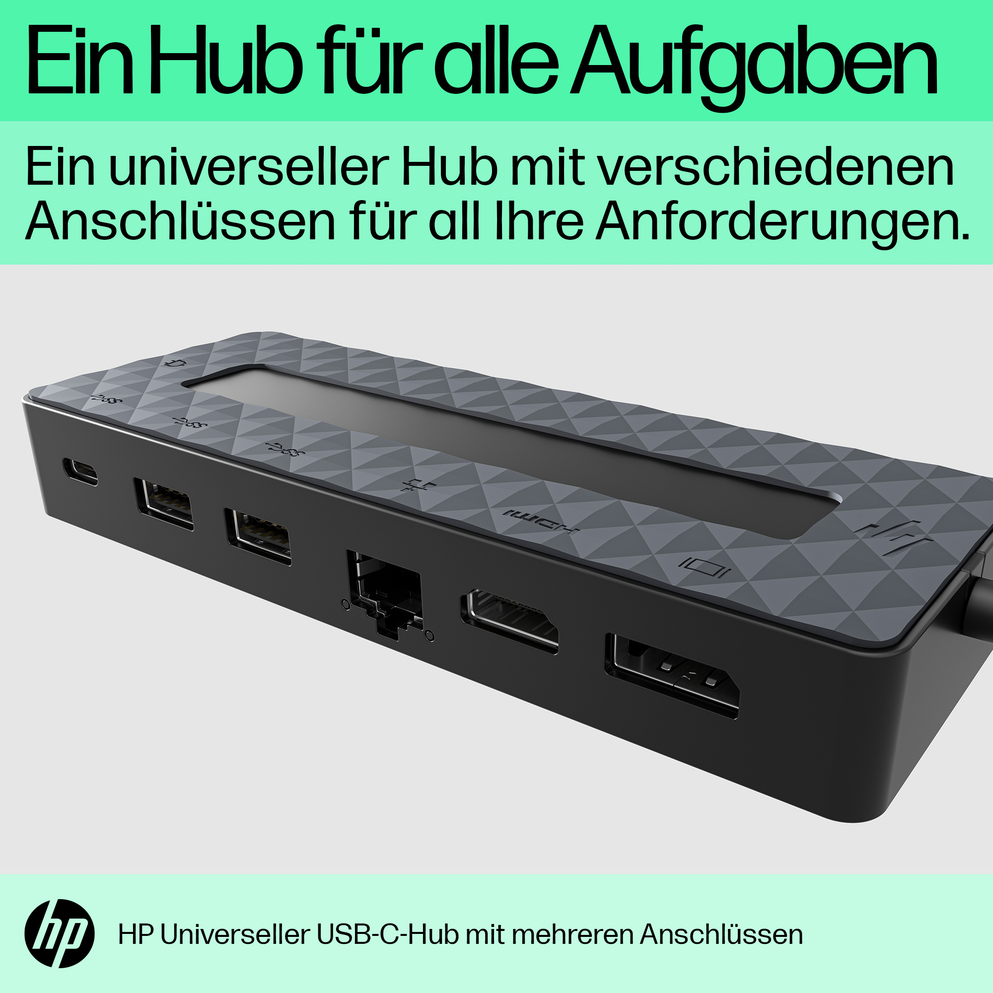 HP Universal USB-C Multiport Hub. Connectivity technology: Docking, Host interface: USB 3.2 Gen 2 (3.1 Gen 2) Type-C. Prod