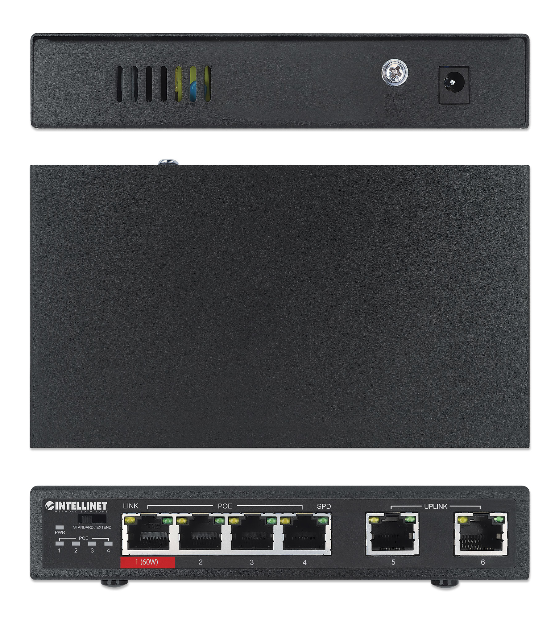 Intellinet 6-Port Fast Ethernet Switch with 4 PoE Ports (1 x High-Power PoE), One High-Power – image 5