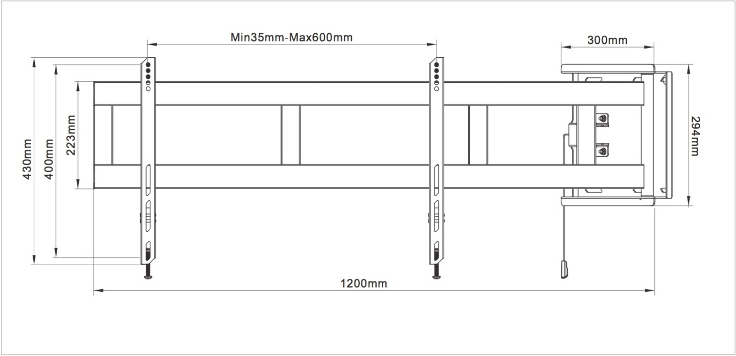 Multibrackets M Universal Swing Arm 180 Degrees Large Black – image 9