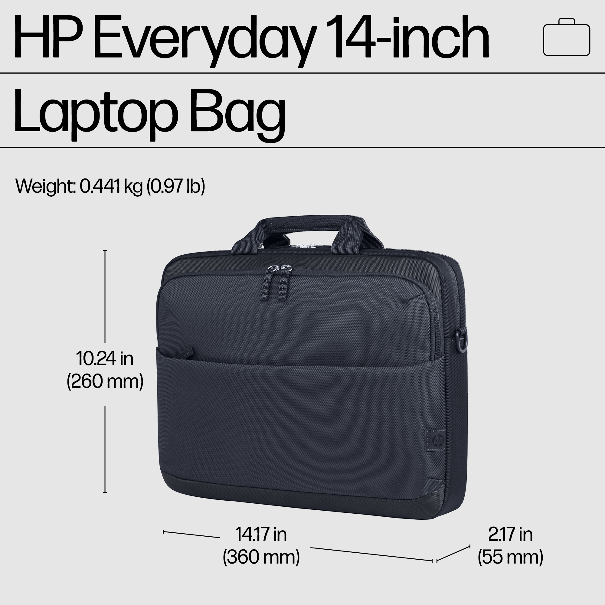 HP Everyday 14 Odyssey Gray Laptop Bag – image 5