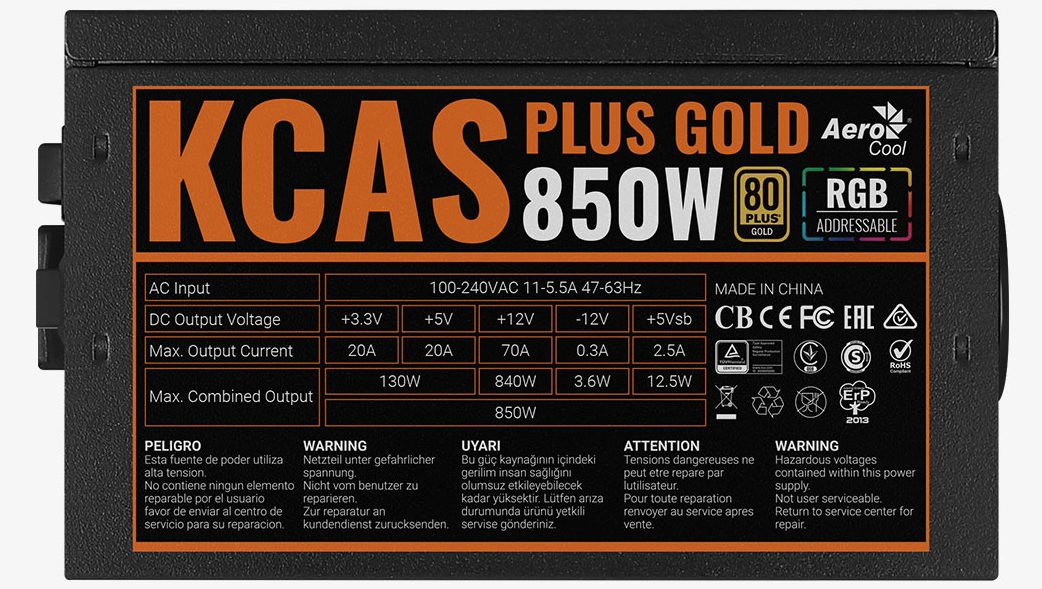 Aerocool KCAS PLUS GOLD 850W – image 8