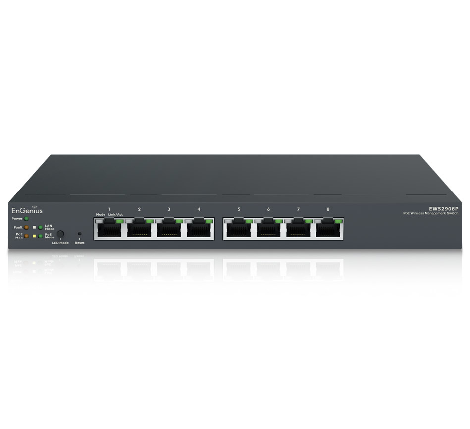 EnGenius EWS2908P Wireless Managed Smart+ switch 8-port GbE PoE.af Switch – image 1