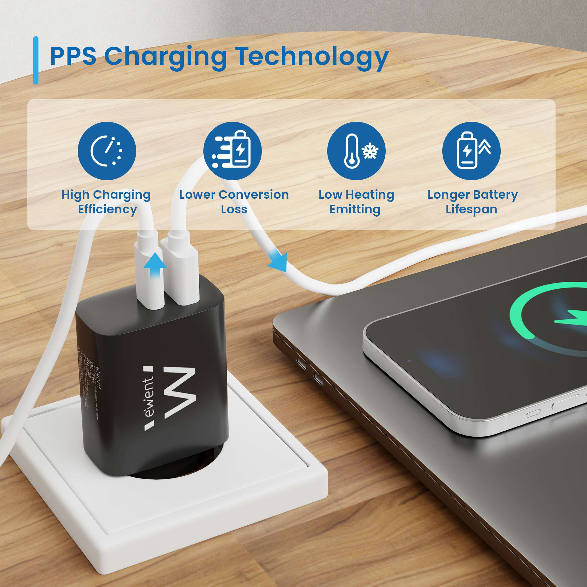 Ewent EW1319 mobile device charger Universal Black AC Fast charging Indoor – image 5