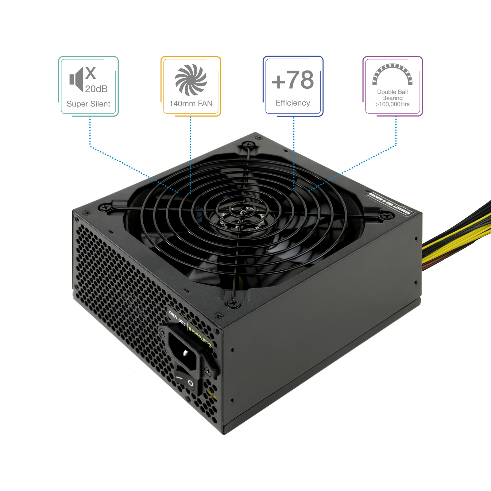 TooQ TQEP-600SP power supply unit 600 W 20+4 pin ATX ATX Black image 6
