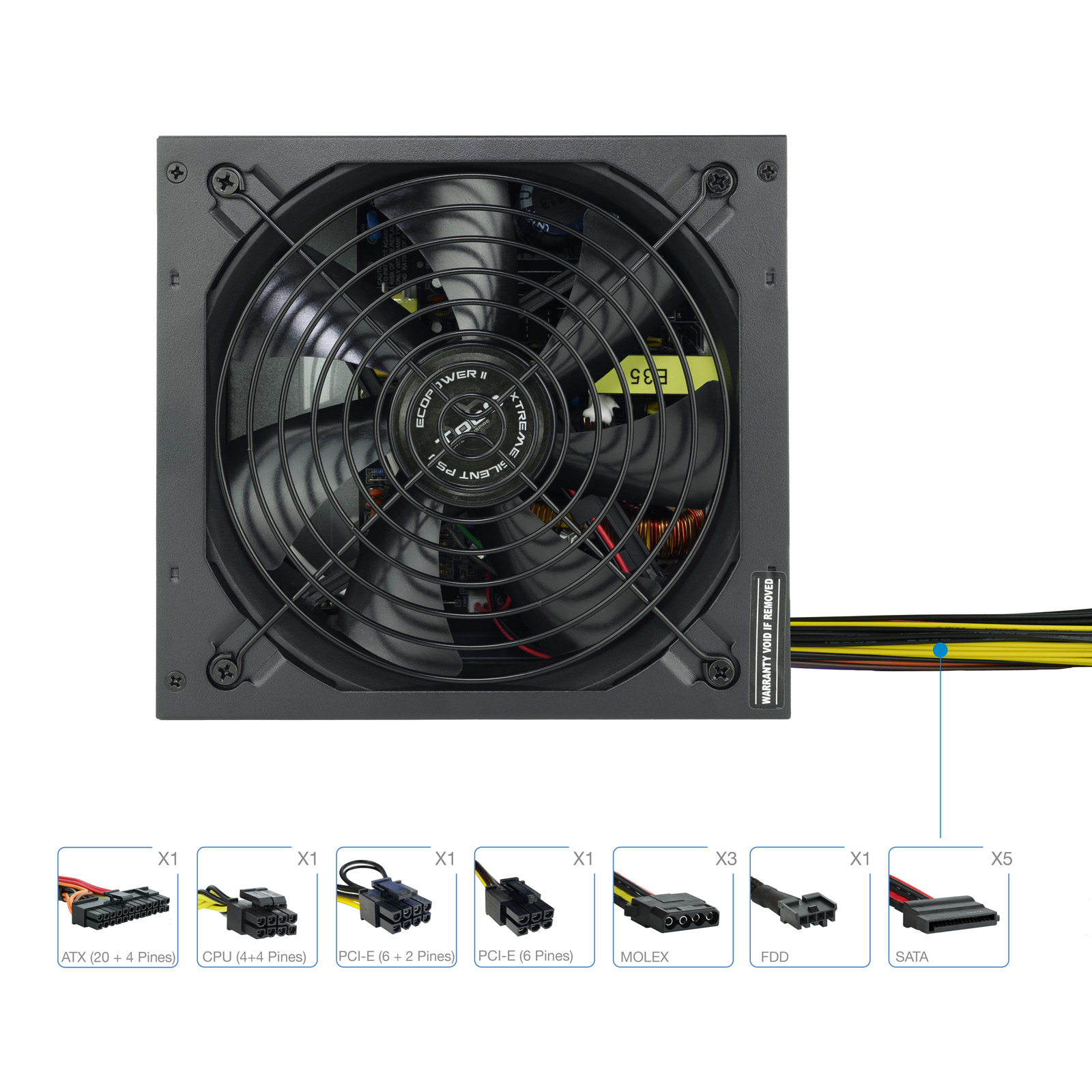 TooQ TQEP-650SP power supply unit 650 W 20+4 pin ATX ATX Black image 6