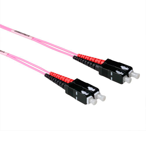 ACT 5 meter LSZH Multimode 50/125 OM4 fiber patch cable duplex with SC connectors