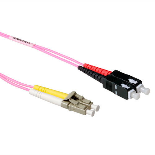 ACT 10 meter LSZH Multimode 50/125 OM4 fiber patch cable duplex withLC and SC connectors