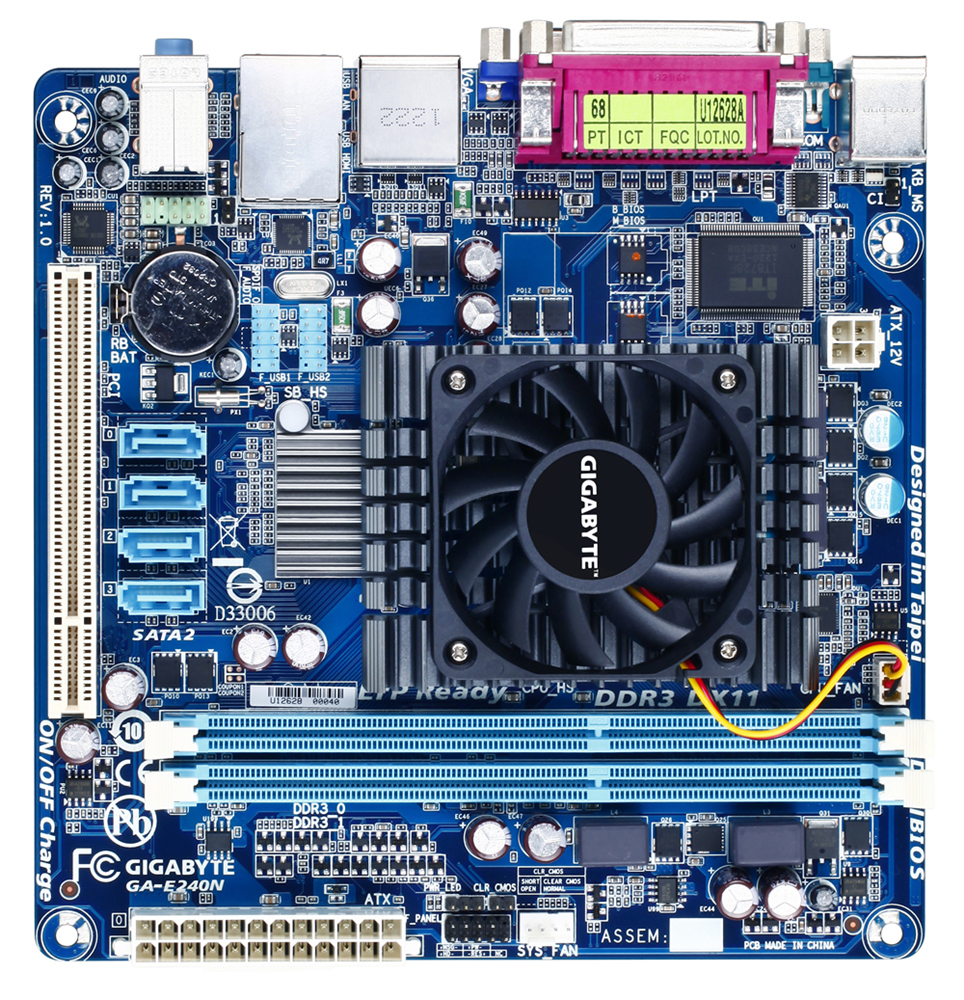 GIGABYTE GA-E240N motherboard AMD A45 FCH BGA 413 (Socket FT1) mini ITX – image 2