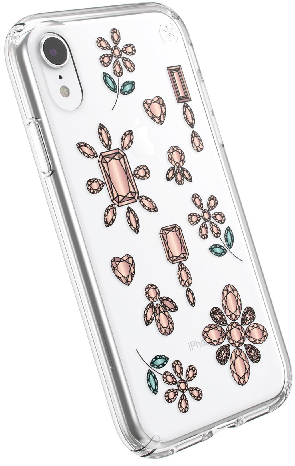 Speck Presidio Clear + Print Apple iPhone XR Dancingdiamonds Peach Gold/Clear – image 1