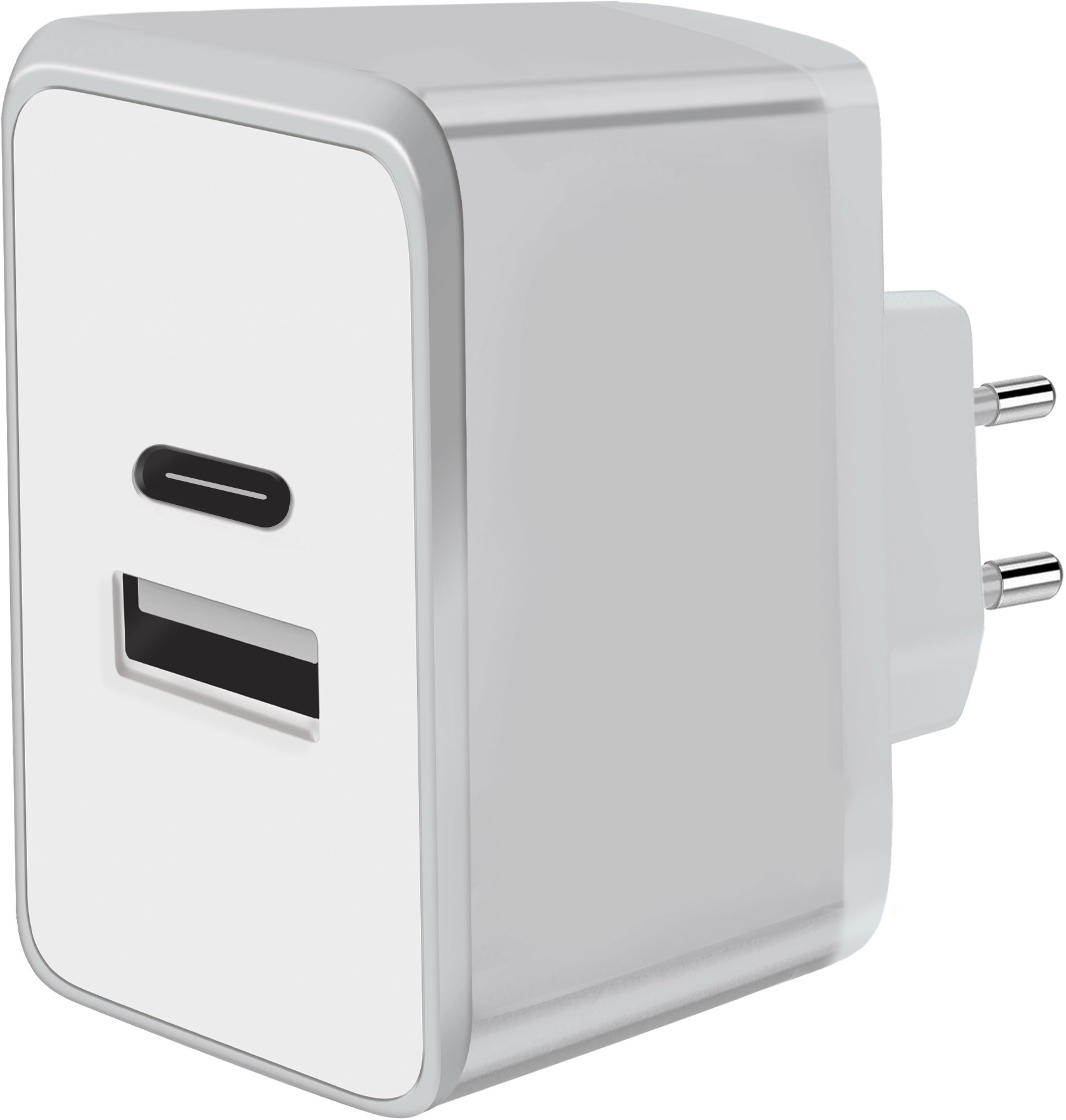 Mobiparts Wall Charger Dual USB-A and USB-C 2.4A White – image 3