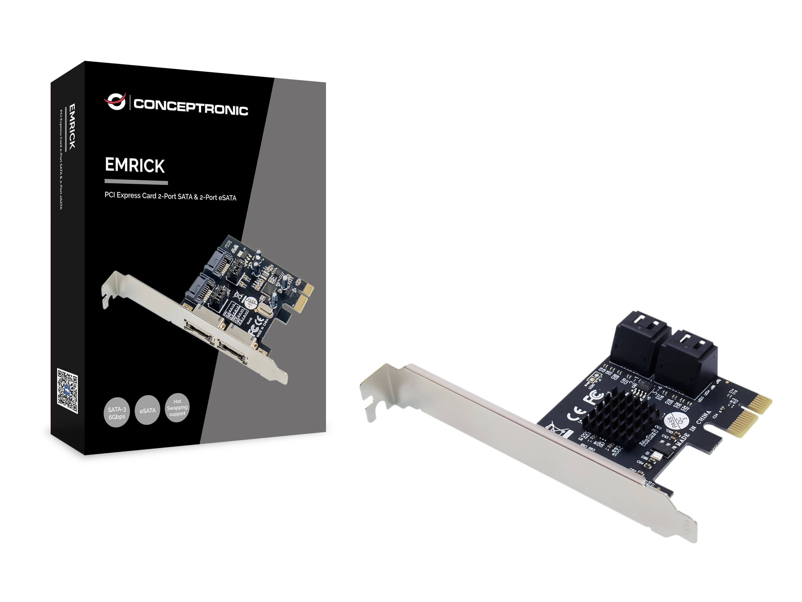 Conceptronic CSATA600EXI Schnittstellenkarte/Adapter Eingebaut SATA, eSATA