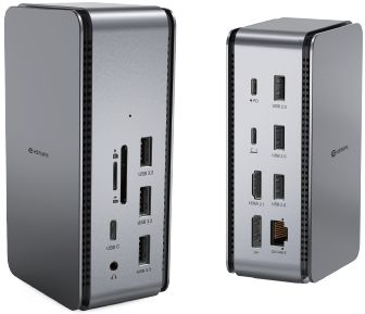 eSTUFF ES623016 laptop dock/port replicator USB4 Grey – image 1