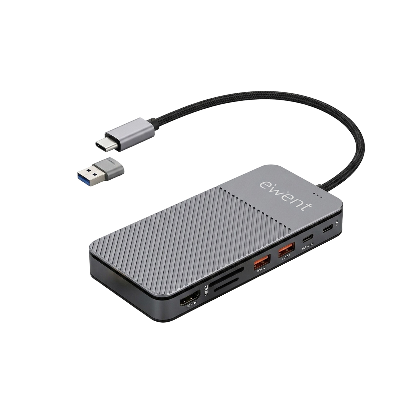 Ewent EW1156 laptop dock/port replicator Wired USB 3.2 Gen 1 (3.1 Gen 1) Type-C Aluminium
