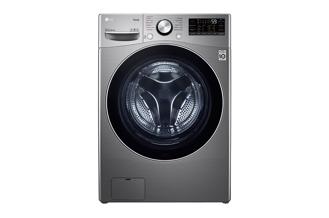 LG F15L9DGD washer dryer Freestanding Front-load Silver, Stainless steel – image 1