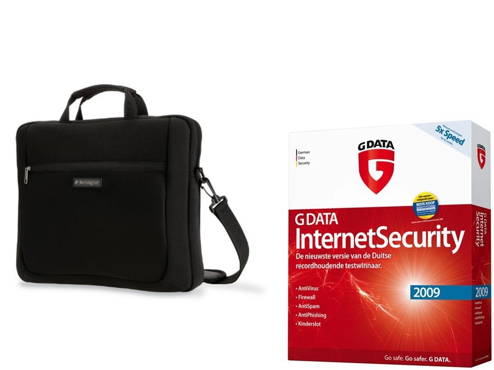 Kensington Simply Portable SP15 15.4" Neopprene Sleeve & G DATA InternetSecurity 2009 – image 1