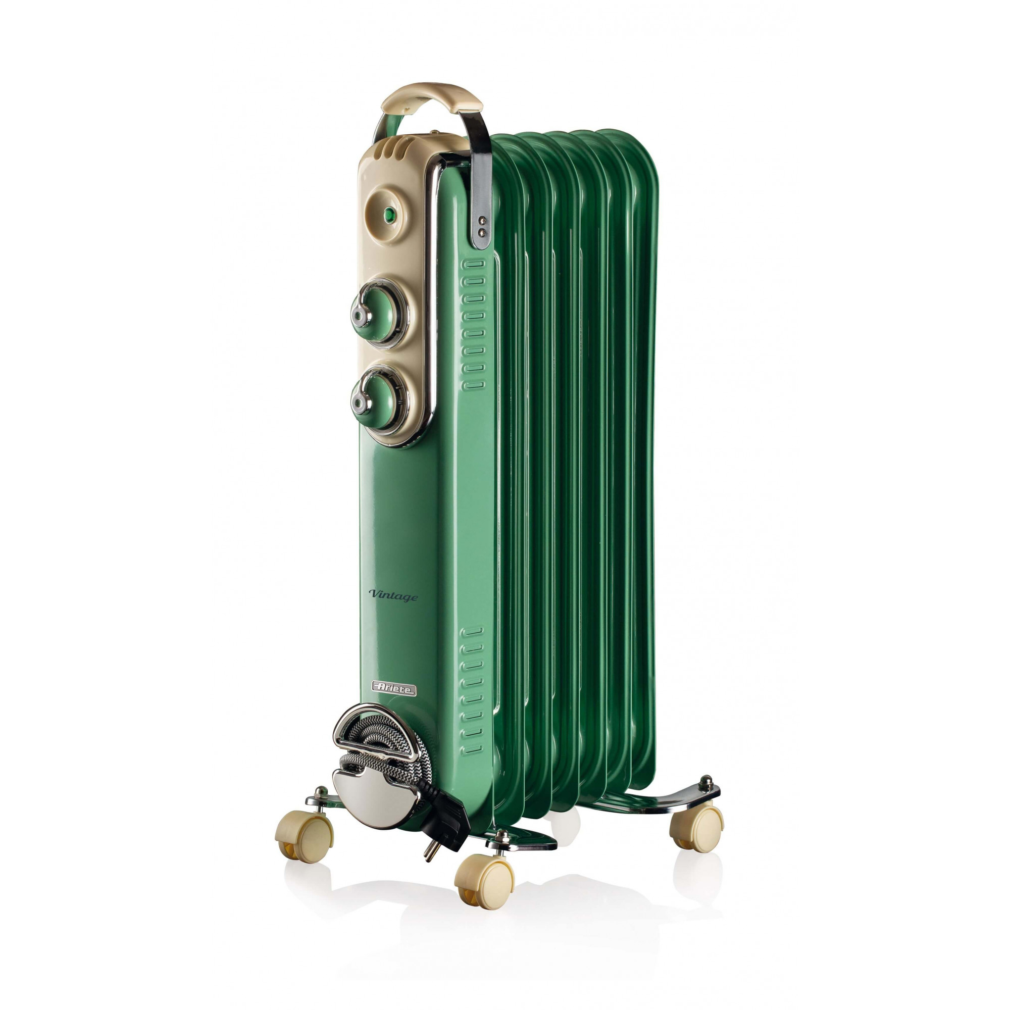 Ariete 837 Vintage Green oil radiator - 7 heating elements - 3 power levels - Handle and wheels for easy transport - max 1500 Watt – image 1